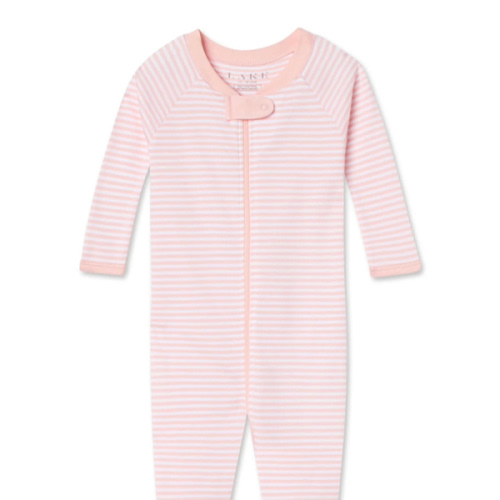 LAKE | Baby | Pima Cotton Pajamas | English Rose Stripe Baby Sleeper