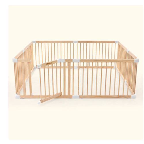 HARPPA Wooden Baby Gate Playpen | Non-Toxic Foldable DIY Adjustable Play Yard for Infants & Toddlers – Natural Finish Baby Fence for Small & Large Spaces