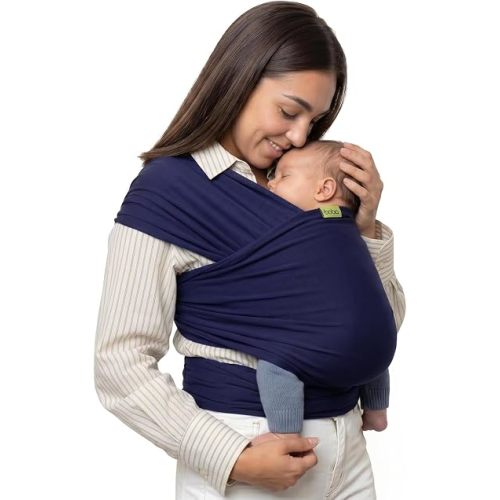 Boba Baby Wrap Carrier - Stretch Cotton Newborn Sling, Navy Blue