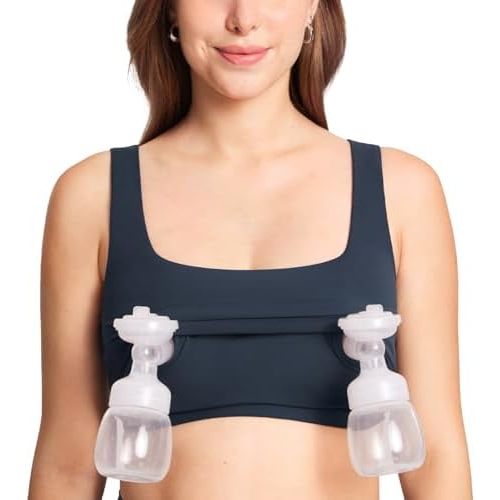 MOMANDA Pumping Bra Longline Square Neck Sleeveless Maternity Workout Tank Tops for Women