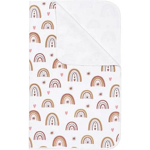 ROCCED Baby Bed Pad Waterproof Washable Reusable 31"x40" Large Toddler Mattress Protector Incontinence Pads Sheet Cover Underpads for Kids Adults and Pets Potty Training Mat-Rainbow