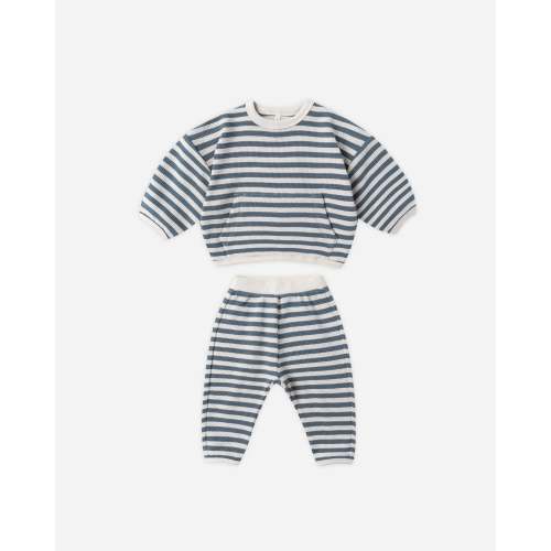 Waffle Slouch Set || Ocean Stripe – Quincy Mae