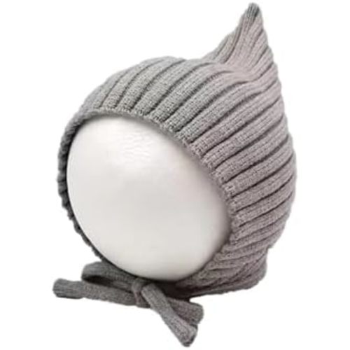 Infant Baby Knit Hats Pointed Bonnet Toddler Cute Ribbed Winter Warm Cover Ears Cap for Girls Boys