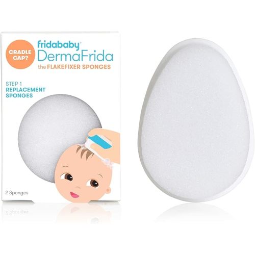 FridaBaby Replacement Sponges for The 3-Step Cradle Cap System by Dermafrida The Flakefixer 2 Pack of Soft Sponges Work with The Flakefixer System(Sold Separately)