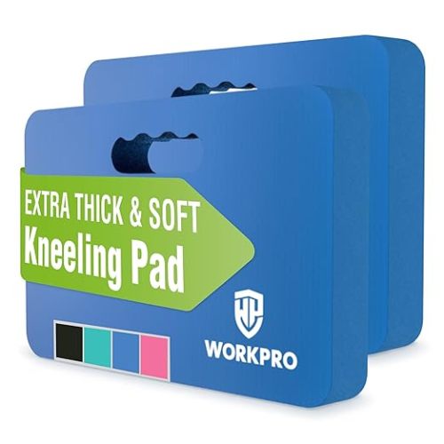 WORKPRO Extra Thick Kneeling Pad, 2-Pack, 17.5 x 11 x 1.5 in, Blue | Soft NBR Foam Cushioning, Large Foam Kneeler Mat, For Gardening, Bathing Baby, Exercise, Workout Supplies
