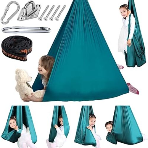 Chihee Sensory Swing Therapy Swing Hammock Indoor Outdoor for Kids, Hardware Included, Soft Breathable Nylon Cuddle Swing Joy Hammock for Child Adult with Autism, ADHD, Aspergers, Sensory Integration