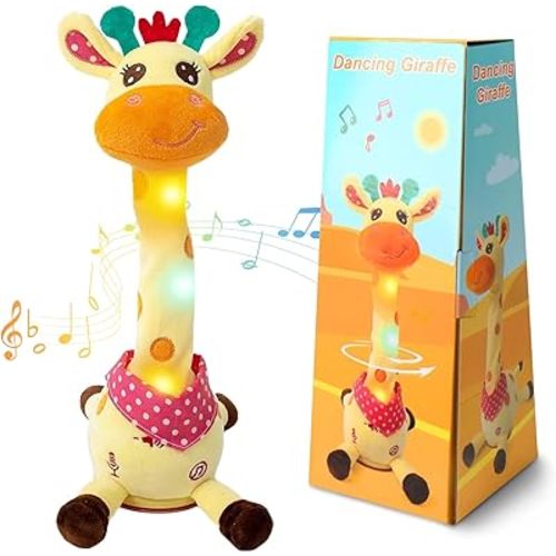 Groovy Singing & Dancing Giraffe Plush – Talking & Singing Giraffe Repeats What You Say, Baby Musical Stuffed Animal Gift with Recording & Nursery Rhymes