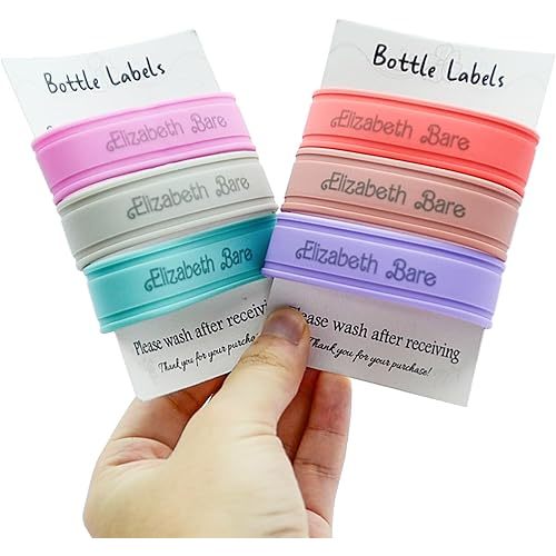 3 Piece Personalized Water Bottle Labels, Customized Silicone Baby Bottle & Sippy Cup Bands, Non-Slip Elastic Reusable, Personalized Gift for Boys, Girls, Summer Camps, Baby Shower Gifts (Regular)