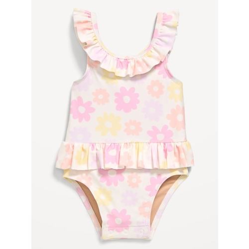 Printed Ruffle-Trim One-Piece Swimsuit for Baby