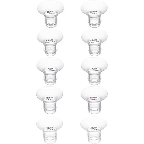 10PCS Flange Inserts 13/15/17/19/21mm,Compatible with Momcozy S12 Pro/M5/S9 Pro Hands-Free Breast Pump,Use for Medela/Spectra/Elvie/TSRETE/kmaier 24mm Shields/Flanges,Reduce 24mm to Other Size