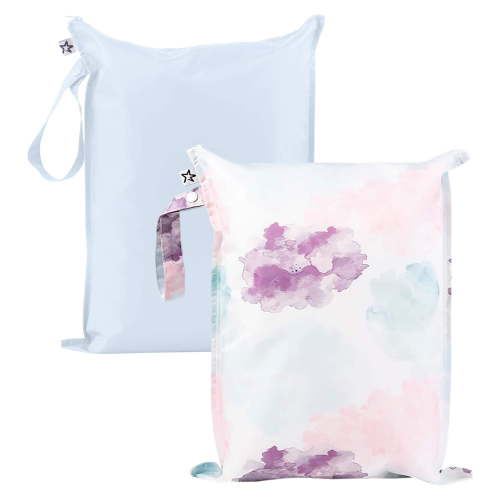 Tiny Twinkle Waterproof Wet Dry Bags | 2-Pack Set | Baby & Toddler Bags for Swim, Diapers and Travel