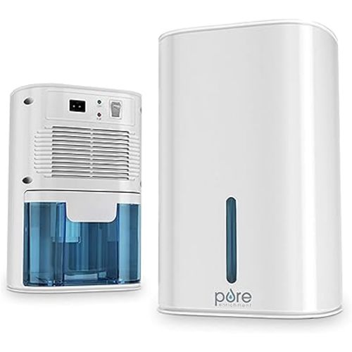Pure Enrichment PureDry Mini Dehumidifier - 27oz Compact Water Tank Eliminates 300ml/day of Excess Moisture from Closets, Bathrooms, Boats, Kitchens, and Other Small Rooms and Living Spaces