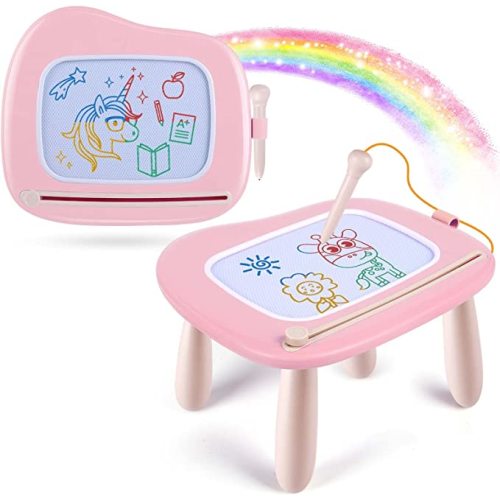 Smasiagon Magnetic Drawing Board for Kids, Toddler Toys for 1-2 Year Old Girl, Portable Doodle Board Pad Learning and Educational Toys for Ages 1 2 3 Year Old Baby Girl Birthday Gift（Pink）