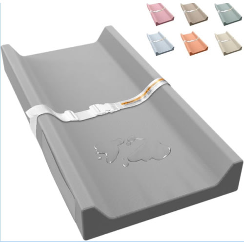 JVEOO Vegan Leather Baby Changing Pad, Waterproof & Wipeable Soft Diaper Changing Mat 32" x 16.6" Comfortable Infant Changing Station for Dresser & Table