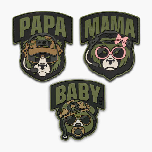 Bear Family Patch Bundle - Quality PVC Patches – Tactical Baby Gear