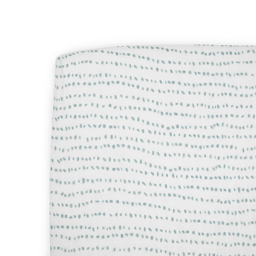 Cotton Muslin Crib Sheet - Stone Stripe