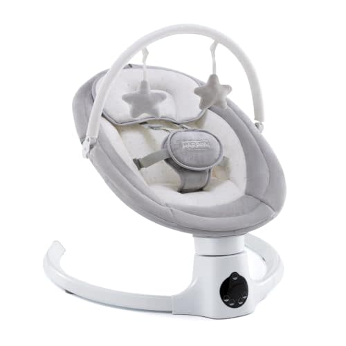 HARPPA Weddell Lite Baby Swing for Infants, Electric Swings for Baby, Gery | Infant Swing with 3 Timers, Remote & Touch Panel, 5-Point Harness, 10 Built-in Melodies, and Folds for Easy Storage