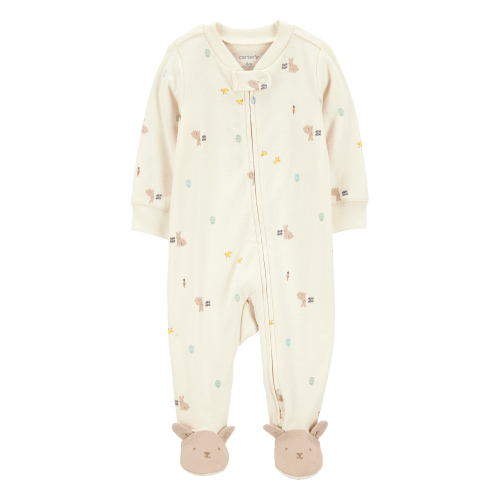 Baby Bunny 2-Way Zip Cotton Sleep & Play Pajamas - Cream - Carter's | Carter's