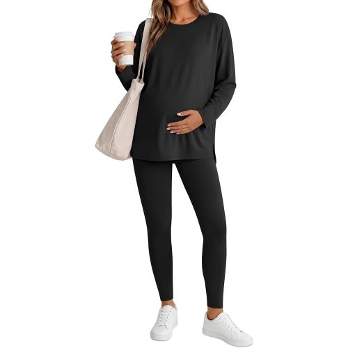 Huukeay Maternity Oversize Sets 2 Piece Outfits Lounge Set