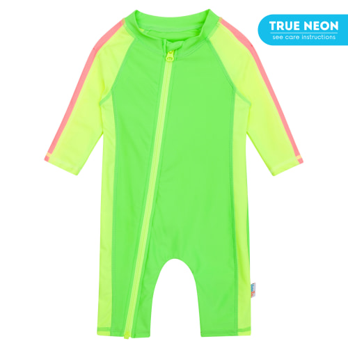Sunsuit - Long Sleeve Romper Swimsuit | "Neon Green/Yellow"