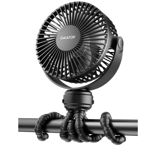 Gaiatop Portable Mini Stroller Fan Battery Operated Mini Clip On Fan Removable 3 Speed Rechargeable 360° Rotatable Flexible Tripod Travel Black : Amazon.de: Baby Products