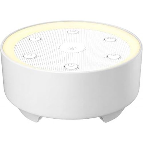 Kipcush White Noise Machine for Sleeping, Baby & Adults, High-Fidelity Non-Looping Sounds, Sleep Sound Machine with Dimmable Night Light, USB Powered, Memory Function, Home, Nursery & Travel