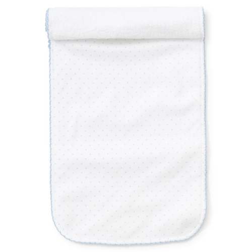 White/Blue New Kissy Dots Print Burp