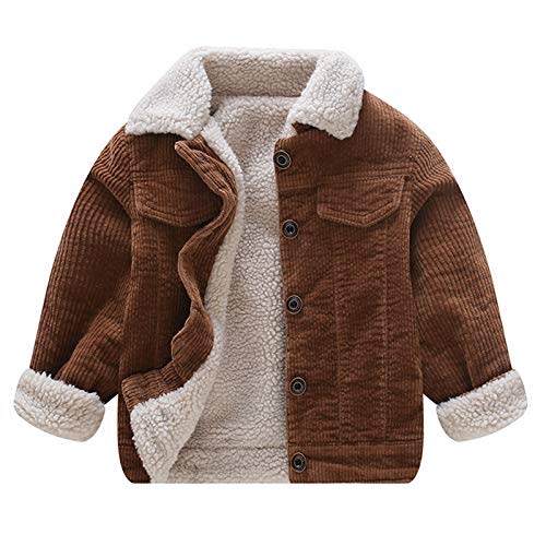 Toddler Boy Winter Thick Corduroy Coat Baby Boys Sherpa Lined Jacket Outwear