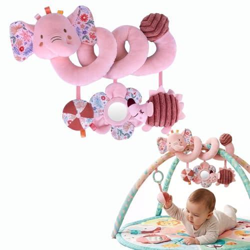 Multi-Use Baby Spiral Activity Toy – Spiral carseat Toy for Car Seat, Stroller,Play Gym, Keeps Baby Quiet, Easy Travel Solution