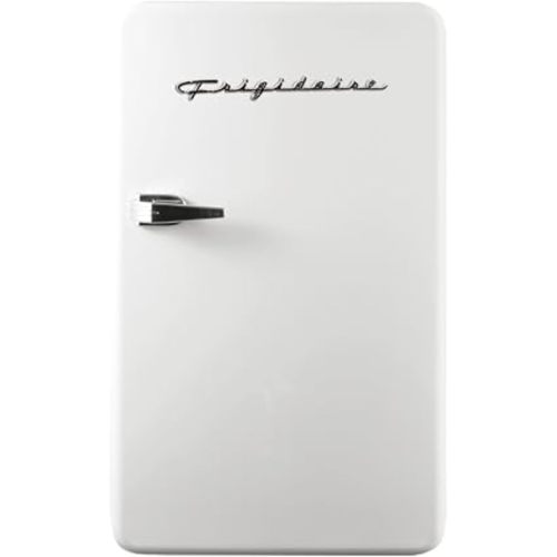 Frigidaire Retro Compact Refrigerator with Chiller, 3.2 cu ft Countertop Fridge, Built-In Bottle Opener, Rounded Corners, Premium, for Office, Bedroom, Dorm Room, Cabin, 18.5D x 20W x 31.5H (White)