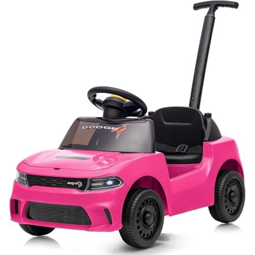 Licensed Dodge Ride on Push Car for Toddlers 1-3 Years with Handle & Music