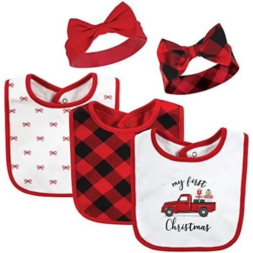 Hudson Baby Unisex Baby Cotton Bib and Headband Set