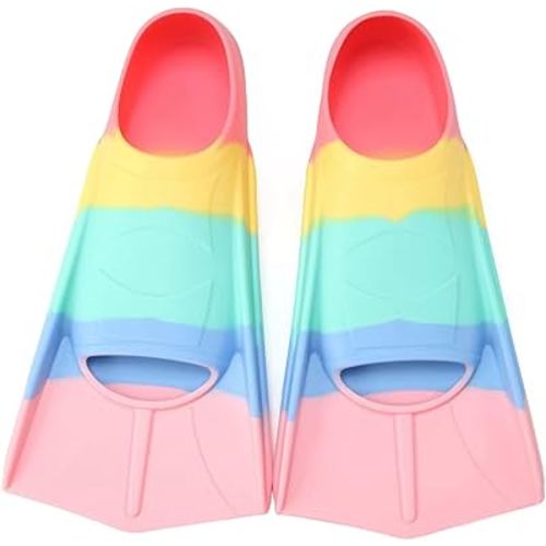 Kids Swim Fins,Short Kids Fins Youth Swimming Flippers for Lap Swimming Training for Children Girls Boys Beginners