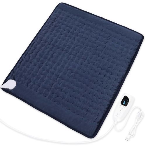 Heating Pad,Electric Heating Pads for Back,Neck,Abdomen,Moist Heating Pad for Shoulder,Knee,Arms,Legs,Dry/Moist Heat & Auto Shut Off,Birthday Gifts for Men and Women(Navy Blue, 20''×24'')