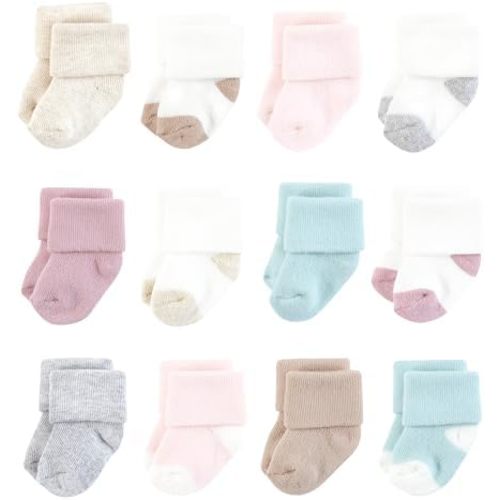 Hudson Baby Baby Girls' Cotton Rich Newborn and Terry Socks