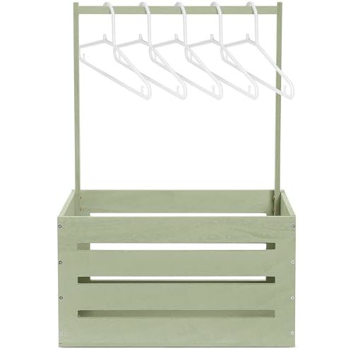 Suzile Wooden Baby Shower Crate Closet, Wood Hamper New Baby Gift Basket with Handle Gender Reveal Storage Box for Pregnancy New Parent(Light Green,Classic)