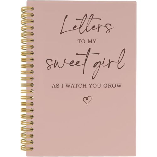 Letters To My Sweet Girl Spiral Notebook, Dear Daughter Journal, Baby Shower Girly Gifts, Mothers Day 5.5"x8.3" 164Pages Lined Notebooks College Ruled Gifts for New Mom First Time Mom Gift
