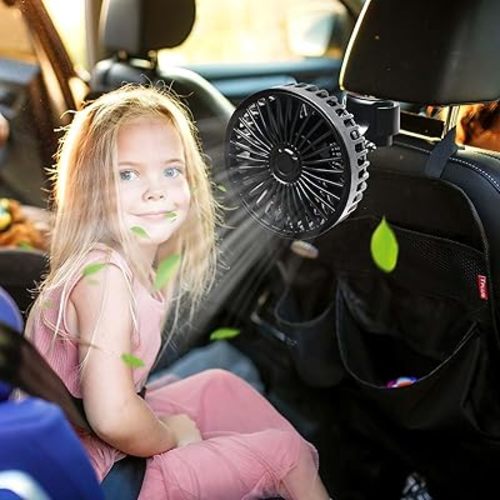 Backseat Car Fan for Baby Rear Facing, Adjustable Car Backseat Fans for Kids(No Battery)