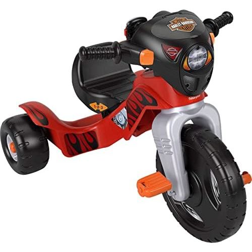 Fisher-Price Harley Davidson Toddler Tricycle Ride-On Preschool Toy, Lights & Sounds Trike with Adjustable Seat (Amazon Exclusive)