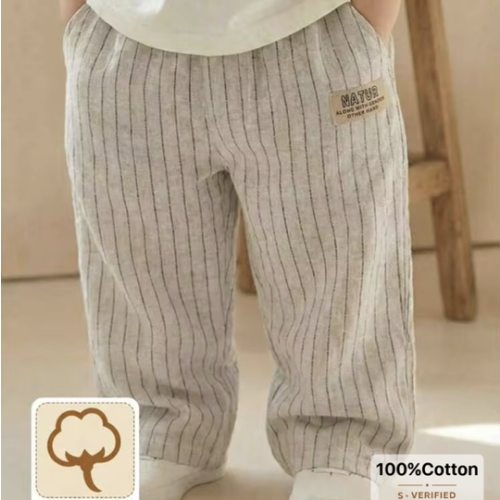 18-24M Cozy Pixies Baby Boy Colorful Striped Elastic Waist Casual Comfortable Pants Trousers Toddler Linen Clothes Cotton | SHEIN USA
