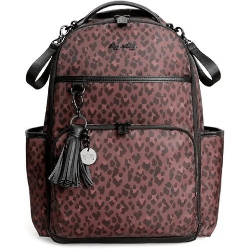 Itzy Ritzy Boss Plus Large Diaper Bag Backpack with 19 Pockets (Leopard) | Includes 2 Insulated Bottle Pockets, Changing Pad, Stroller Clips, Comfortable Padded Straps, Easy-to Clean, Travel-Ready