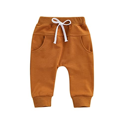 AEEMCEM Baby Boys Pants Infant Cotton Harem Pants Toddler Active Joggers Pants Casual Athletic Trousers Solid Pocket Bottoms