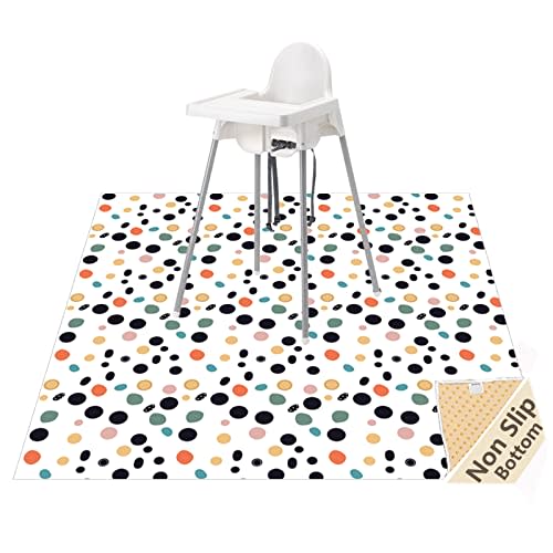 Splat Mat for Under High Chair/Arts/Crafts, Waterproof and Anti-Slip Splash Mat Floor Protector, Washable Highchair Floor Mat, 51 Inch Reusable Messy Mat and Baby Feeding Table Cloth