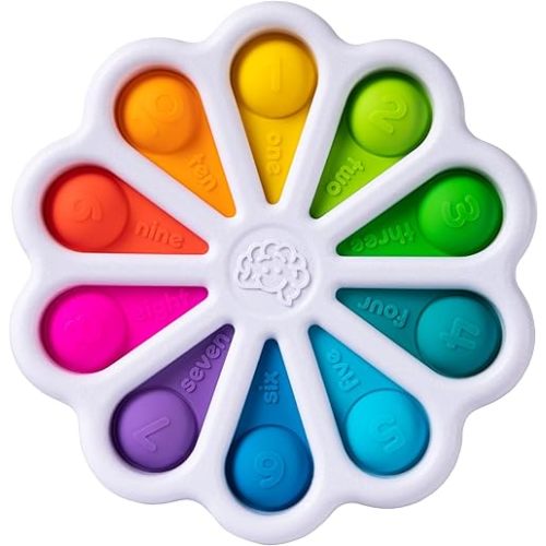 Fat Brain Toys Dimpl Digits Toddler Toys, Popping Number Learning Sensory Preschool Toy for 2 Years+, Bilingual Spanish and English Fidget Toys