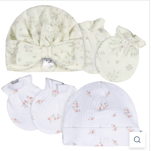 4-Piece Baby Girls Deer Cap and Mitten Set – Gerber Childrenswear
