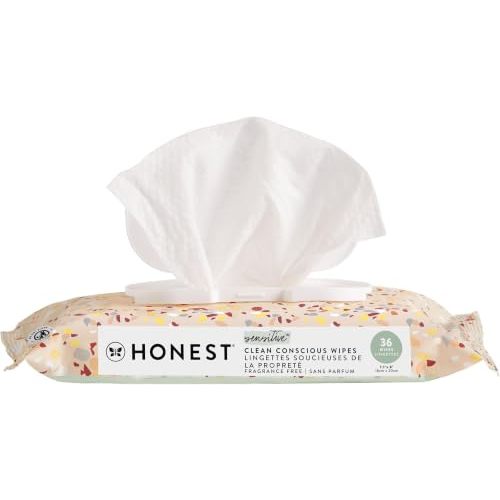 The Honest Company Hypoallergenic Multi-Use Baby Wipes for Sensitive Baby Skin, Terrazzo, 36 Count (Pack of 12)
