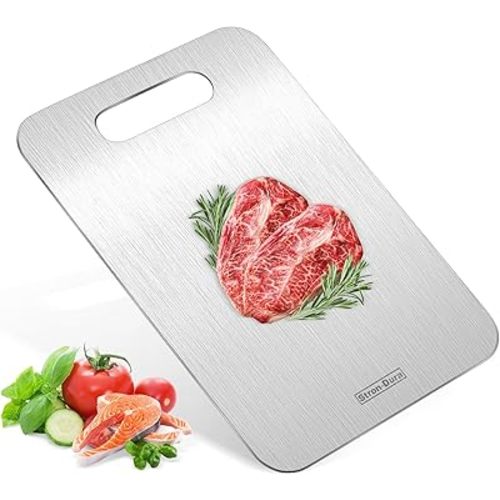 Cutting Boards for Kitchen, Cutting Board, Foodgrade Stainless Steel Cutting Board for Meat,Fruit, Vegetables, Outdoor or Indoor, L 15 .4" * 11"