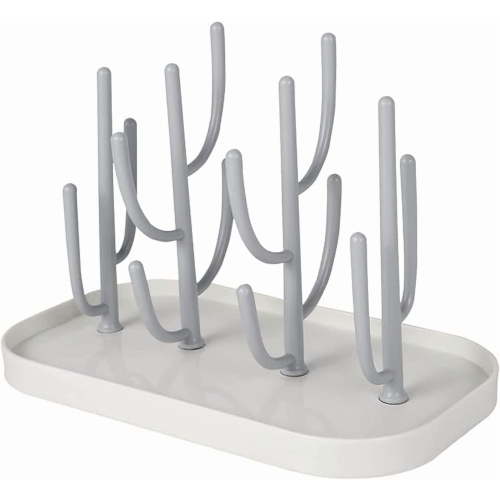 OFEFE Baby Bottle Drying Rack - Tree-Shaped Countertop Organizer for Pacifiers, Pump Parts & Cups, Removable Branches, ABS+PP Plastic, Space-Saving Design, Perfect Baby Shower Gift (Grey)