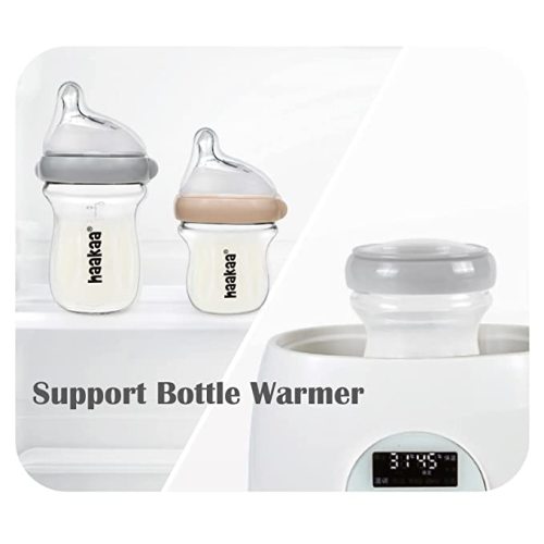 haakaa Gen.3 Natural Glass Baby Bottle 4.2oz/120ml - Wide Neck, Anti-Colic Slow Flow Nipple,Easy to Clean, 0M+ Breastfed Babies, Newborn Registry Essentials,BPA Free-Peach - 4 Ounce