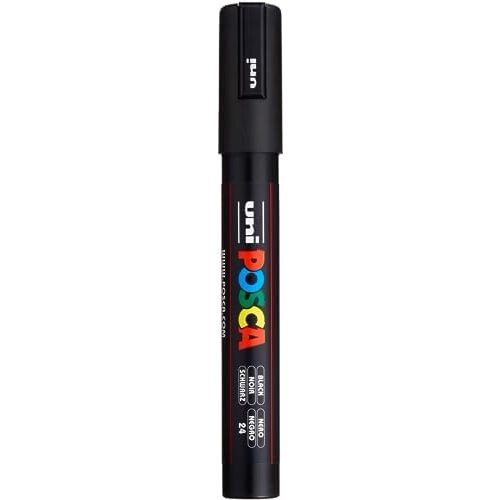 Posca Acrylic Paint Marker, PC-5M Medium tip, Black (PX152777000)